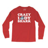 crazy lady shark Long Sleeve Shirts