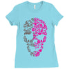 two coloured patterned skull   mens funny Ladies Fitted T-Shirt