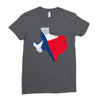 Eroded Texas Map With Flag Ladies Fitted T-Shirt