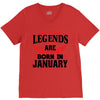 Legends Are Born In January V-Neck Tee