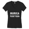 murica Women's V-Neck T-Shirt