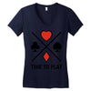 time to play Women's V-Neck T-Shirt