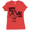 ride the wave california Ladies Fitted T-Shirt