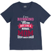 running mom white V-Neck Tee