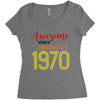 awesome since november 1970 Women's Triblend Scoop T-shirt