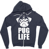pug life dog tee new Zipper Hoodie