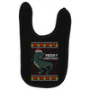 ugly dinosaur merry christmas Baby Bibs