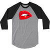 lips red kiss passion girl 3/4 Sleeve Shirt
