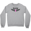 angel wing believe breast cancer Crewneck Sweatshirt