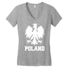 poland polska polish football flag new Women's V-Neck T-Shirt