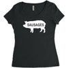 pig sausages funny Women's Triblend Scoop T-shirt