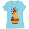 pineapple and beach Ladies Fitted T-Shirt