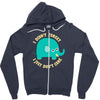 an elephant never cares Zipper Hoodie