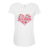 Jet'aime Flower Heart Maternity Scoop Neck T-shirt