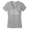 i'm a lot cooler on the internet Women's V-Neck T-Shirt