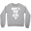 what a time to be alive Crewneck Sweatshirt