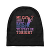 my cat and i stay in tonight Baby Beanies