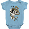 work hard until die Baby Onesie