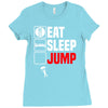 eat sleep jump Ladies Fitted T-Shirt