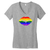 lips  rainbow lgbt gay culture Women's V-Neck T-Shirt