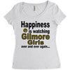 happiness is watching gilmore girls Women's Triblend Scoop T-shirt