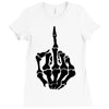 middle finger skeleton bone skull grafitti art Ladies Fitted T-Shirt