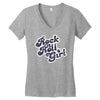 rock n roll girl Women's V-Neck T-Shirt