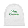 merry christmas green glitter Baby Beanies