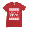 reindeer christmas ugly sweater Ladies Fitted T-Shirt