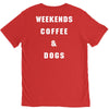 weekends coffe and dogs white back V-Neck Tee