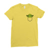cute yoda pocket Ladies Fitted T-Shirt