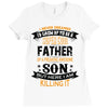 Super Cool Father Of A Freaking Awesome Son Ladies Fitted T-Shirt