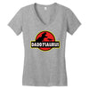 Daddysaurus Jurassic Park Women's V-Neck T-Shirt