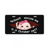 October Peeking Out Asian Baby Girl License Plate