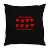 my heart is filled with love Throw Pillow
