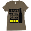 save water drink beer (2) Ladies Fitted T-Shirt