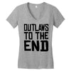 outlaws to the end 3 Women's V-Neck T-Shirt