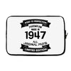 Premium Vintage 1947 Laptop sleeve