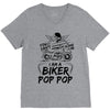 You Cant Scare Me I am Biker Pop Pop V-Neck Tee
