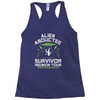 alien abductee survivor tour ufo nerd geek comic funny Racerback Tank