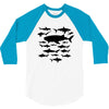 shark chart light blue t shirt 3/4 Sleeve Shirt