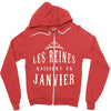 les reines naissent en janvier Zipper Hoodie