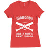 diamonds are a girls best friend girls softball shirt funny women spor Ladies Fitted T-Shirt