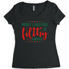 merry christmas ya filthy animal Women's Triblend Scoop T-shirt