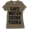 save water drink vodka Ladies Fitted T-Shirt