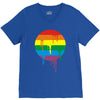 rainbow colored stripes dot running splashes V-Neck Tee