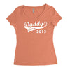 daddy since 2015   mens funny Women's Triblend Scoop T-shirt