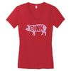 pig oink funny Women's V-Neck T-Shirt