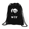 wtf panda Drawstring Bags