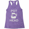 pot head coffee lover Racerback Tank
